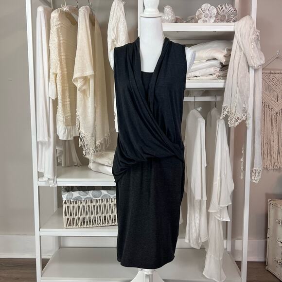 Athleta women's size small gray knit dress. Comfort, stretch, dark grey. #1199 - Picture 1 of 7
